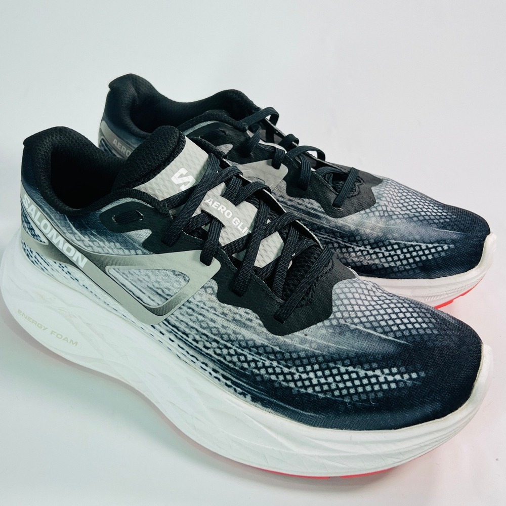 Salomon Aero Glide Black White Grey Women Running‎ Shoes Size 8.5 Road Running